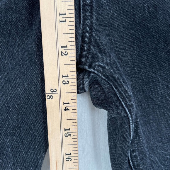 ABERCROMBIE & FITCH Mom Jeans Womens 27 4 Black High Rise Paperbag Tapered Raw - Picture 13 of 14